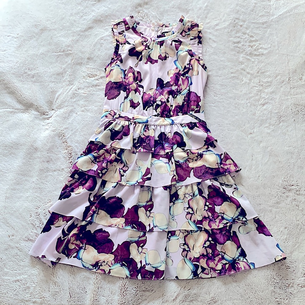Banana Republic floral tiered dress with ruffles